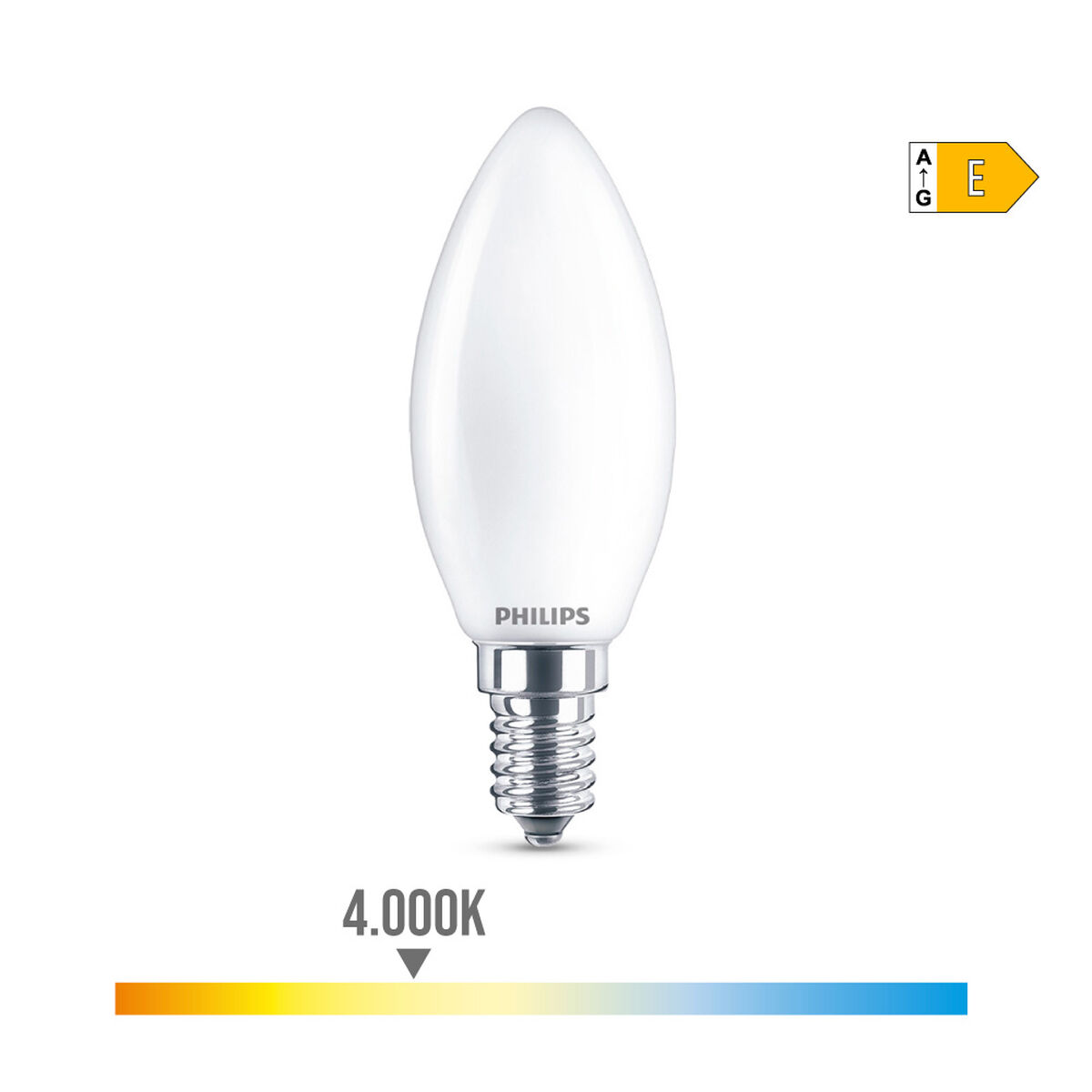 Светодиодная лампочка Philips Вуаль E 6,5 W 60 W E14 806 lm 3,5 x 9,7 cm (4000 K)-3