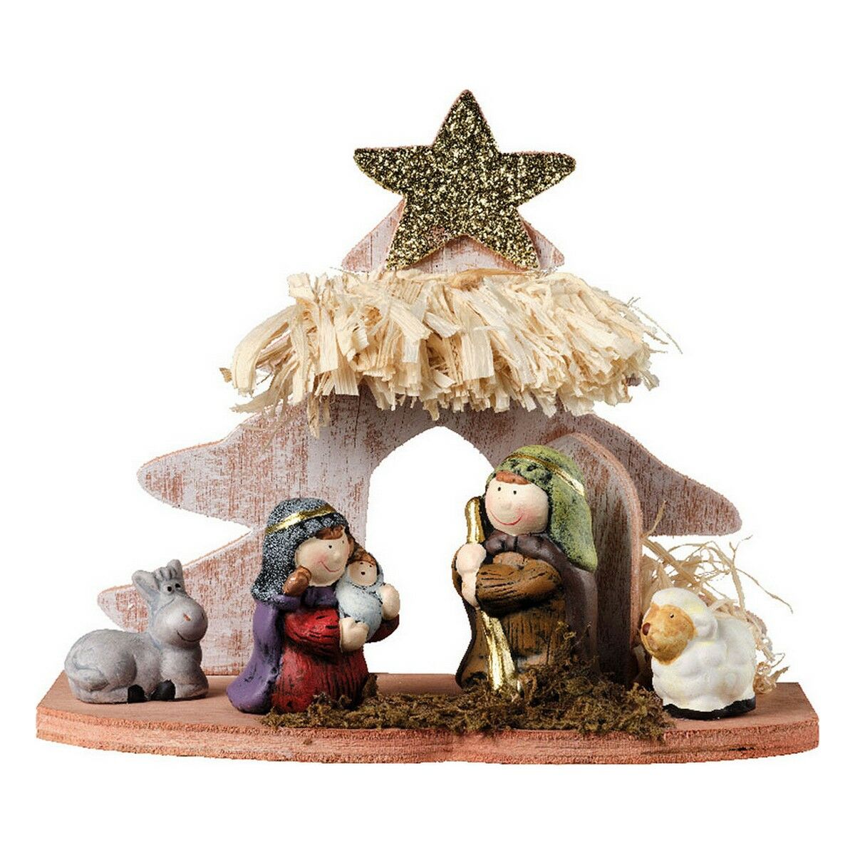 Verticale di Natale Decoris chiaro (15 x 8 x 13 cm) (6 Oggetti)