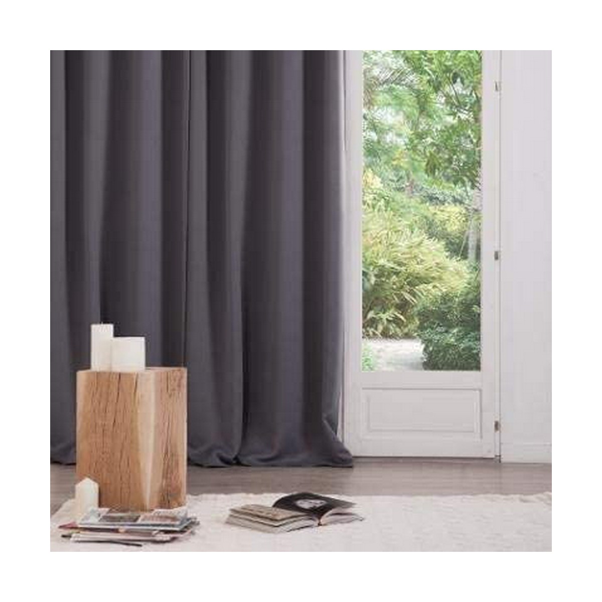 Shades Atmosphera opaque Grey polyester 2 pieces (135 x 240 cm)-3