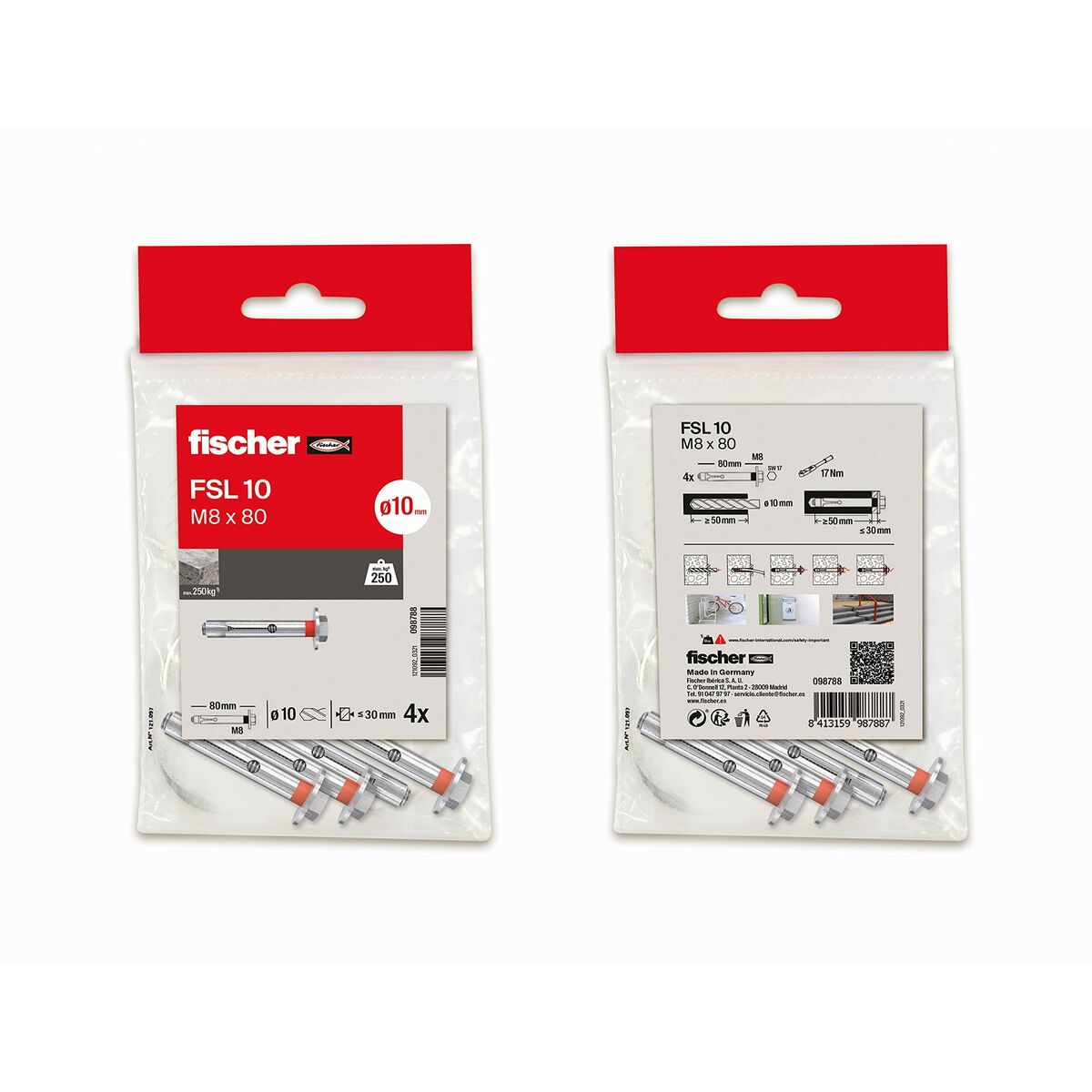 Fischer spikes 8 x 80 mm-2