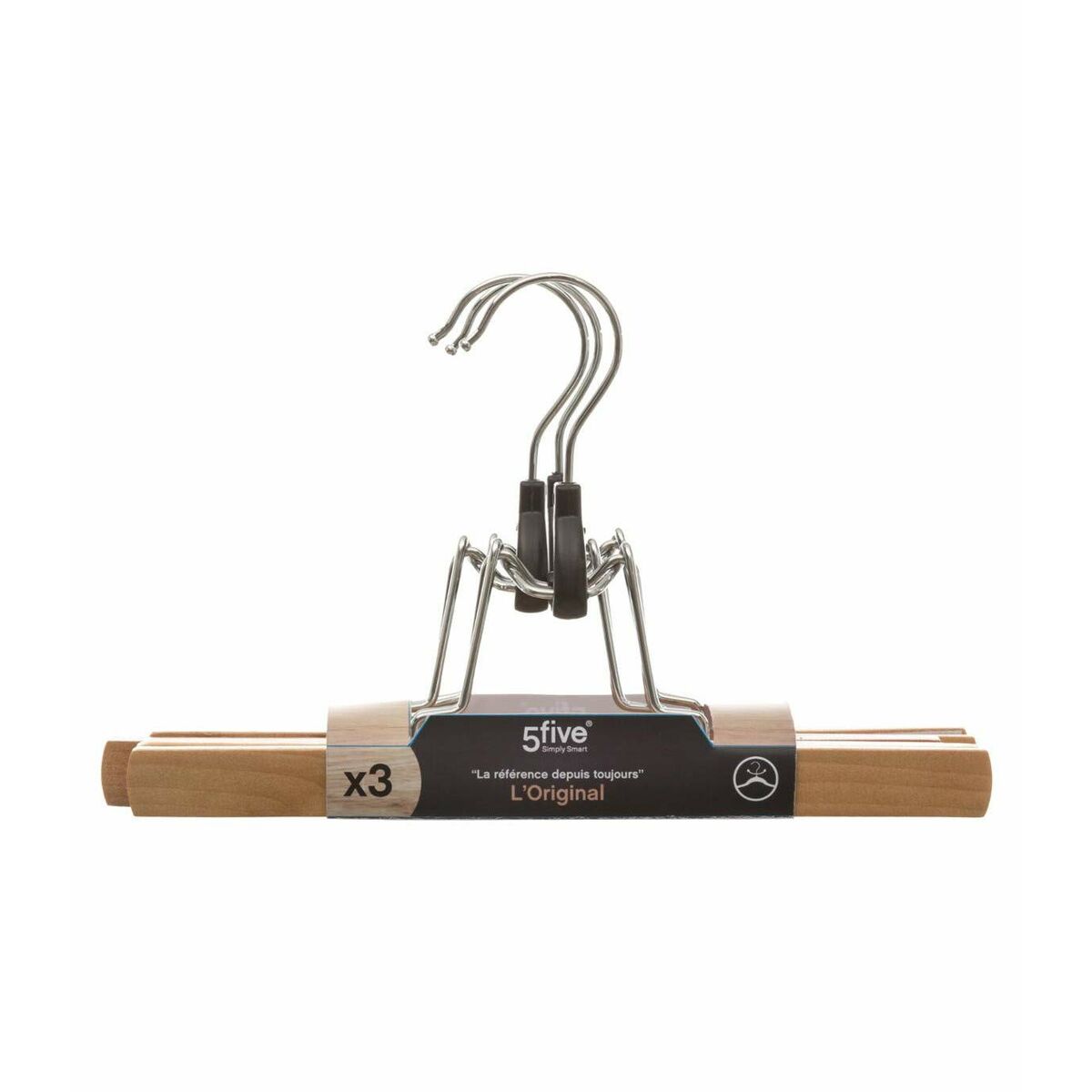 Вешалки 5five брюки Коричневый Разноцветный Натуральный Деревянный 25 x 16,3 cm-3