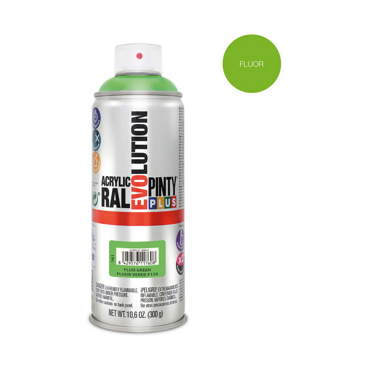 Spray paint Pintyplus Evolution F136 400 ml Fluorescent Green-2
