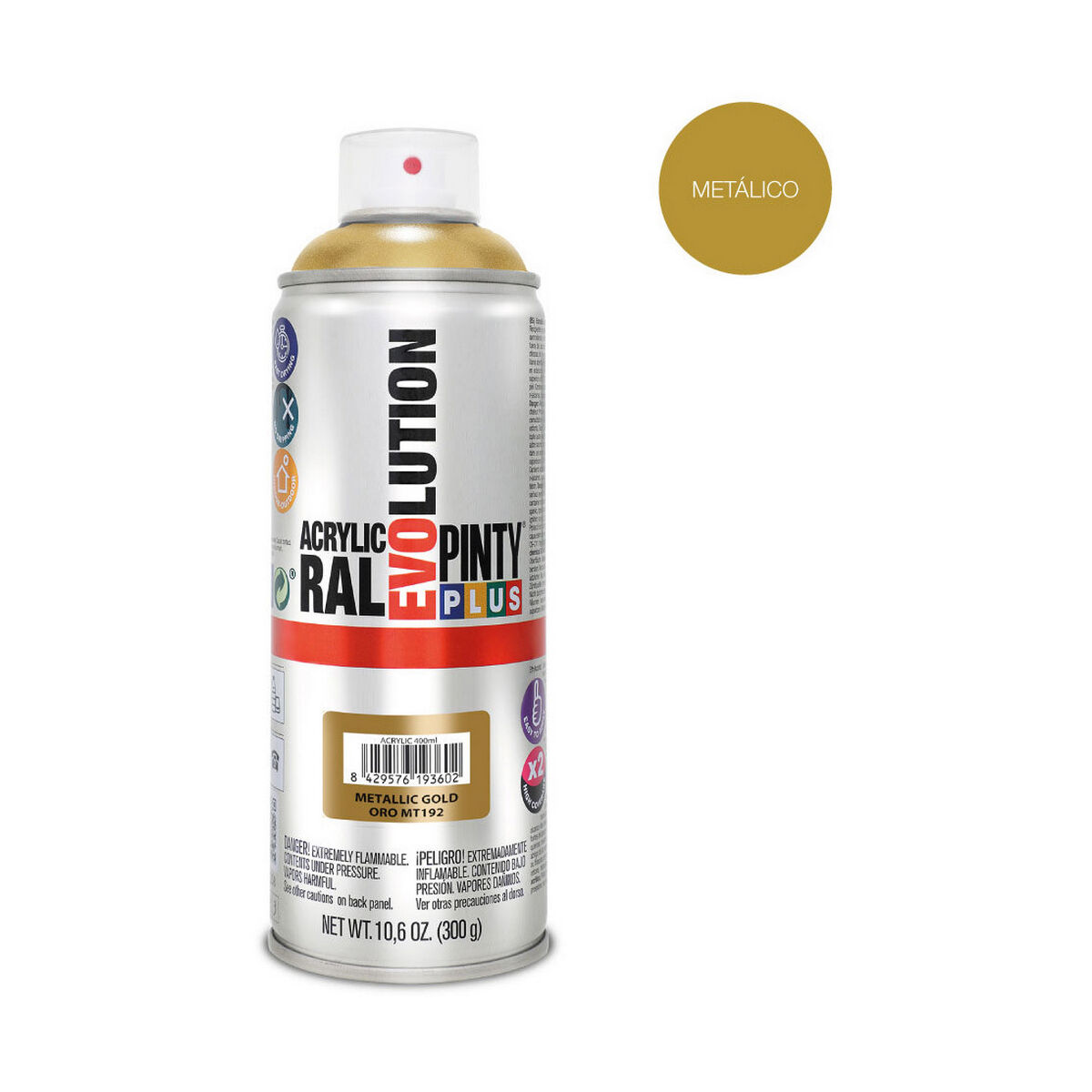 Spray paint Pintyplus Evolution MT192 Metallic 400 ml Gold-2
