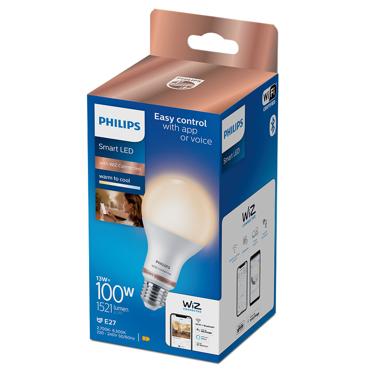 Светодиодная лампочка Philips Wiz A67 smart Белый E 13 W E27 1521 Lm (2700 K) (2700-6500 K)-4