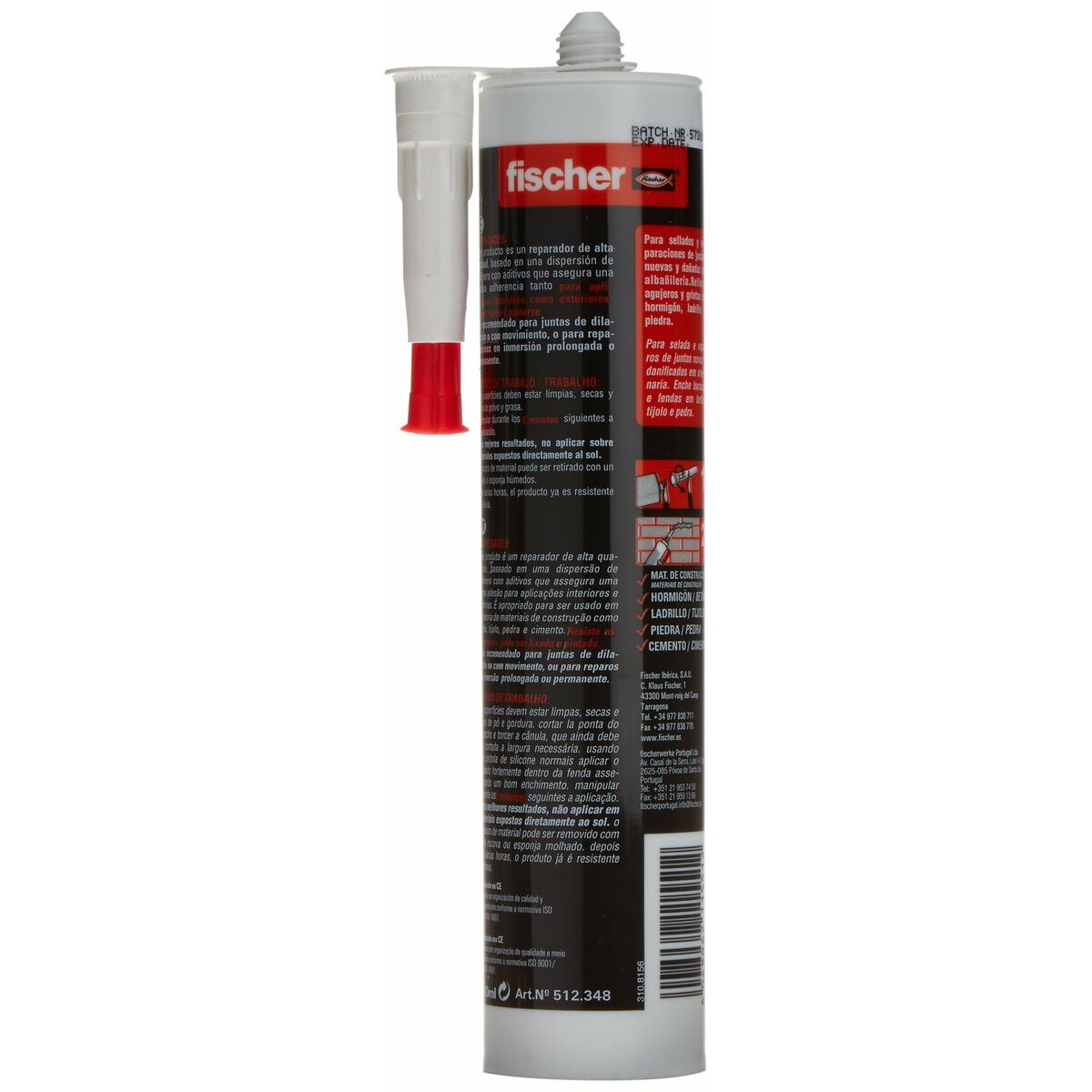 Sealant/Glue Fischer 512348 Cement Dark grey 310 ml-3