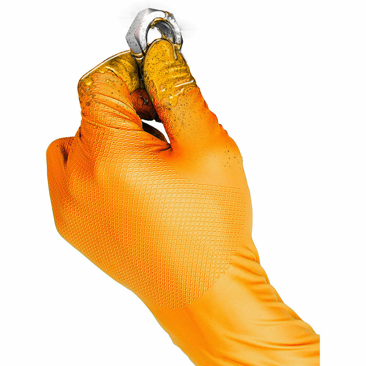 Guanti usa e getta JUBA Grippaz Scatola Senza talco Nitril arancione (50 pezzi)