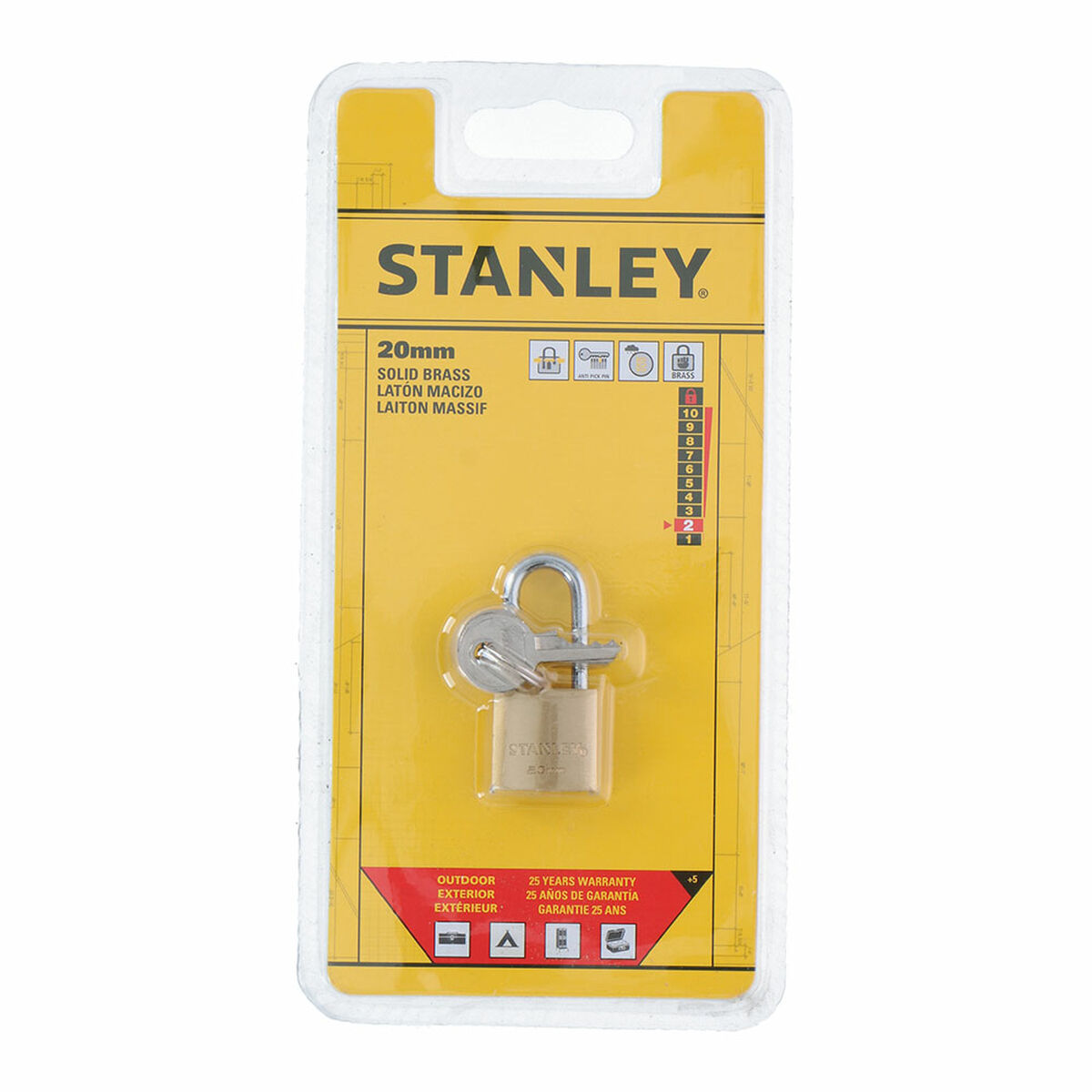Stanley Brass Arch Key Lock (2 cm)-3