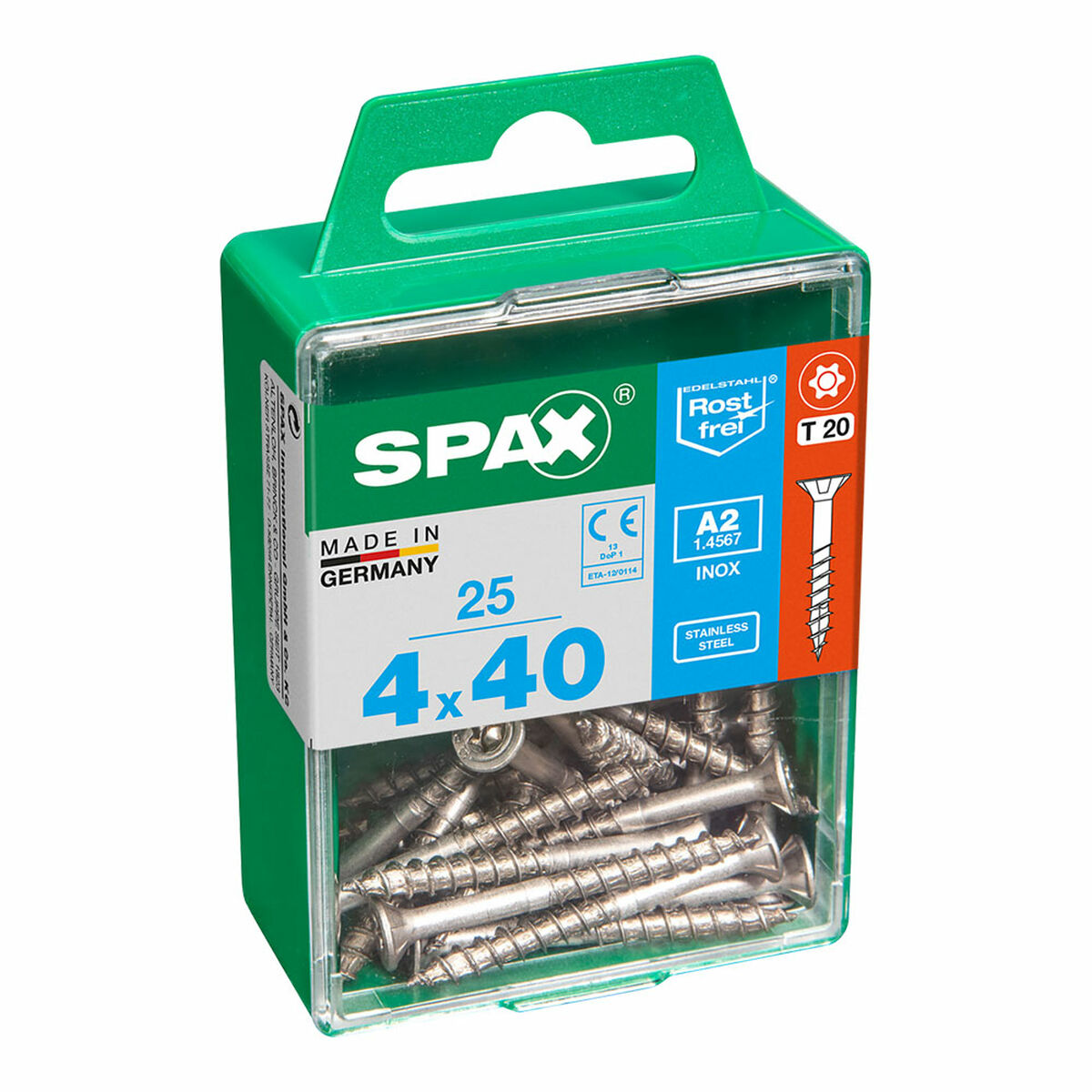 SPAX vida kutusu Eksik iplik 4 x 40 mm Düz kafa (25 adet)-2