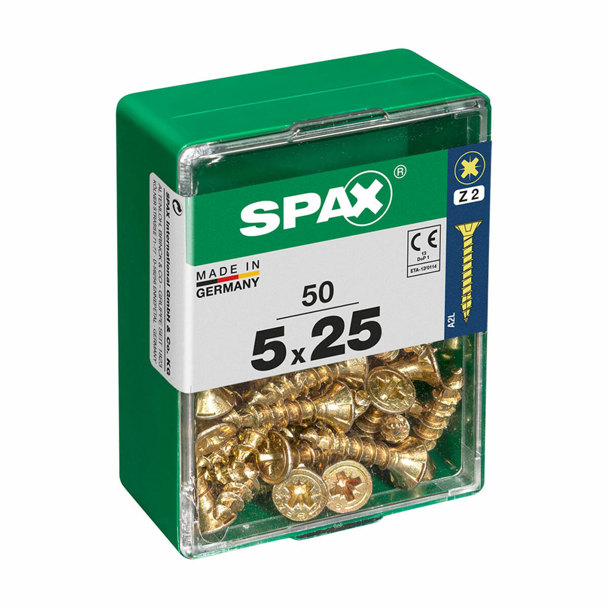 Бұрандаларға арналған қорап SPAX Шуруп Жалпақ бас (5 х 25 мм) (5,0 x 25 мм)
