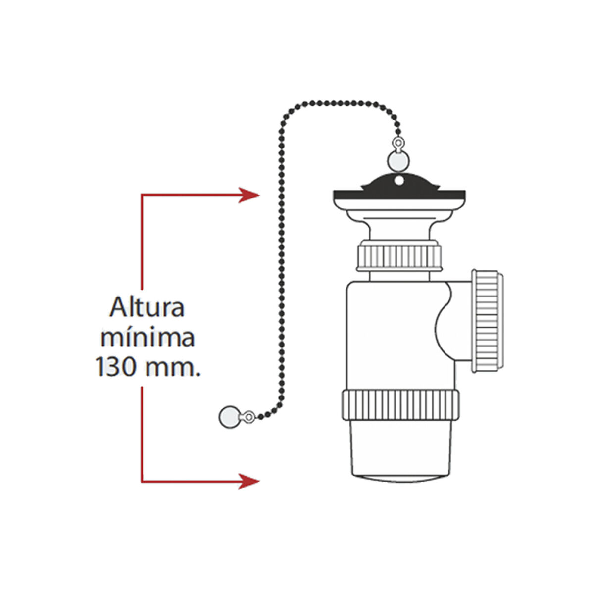 Xxbasin Siphon Mirtak v70 Plástico PVC