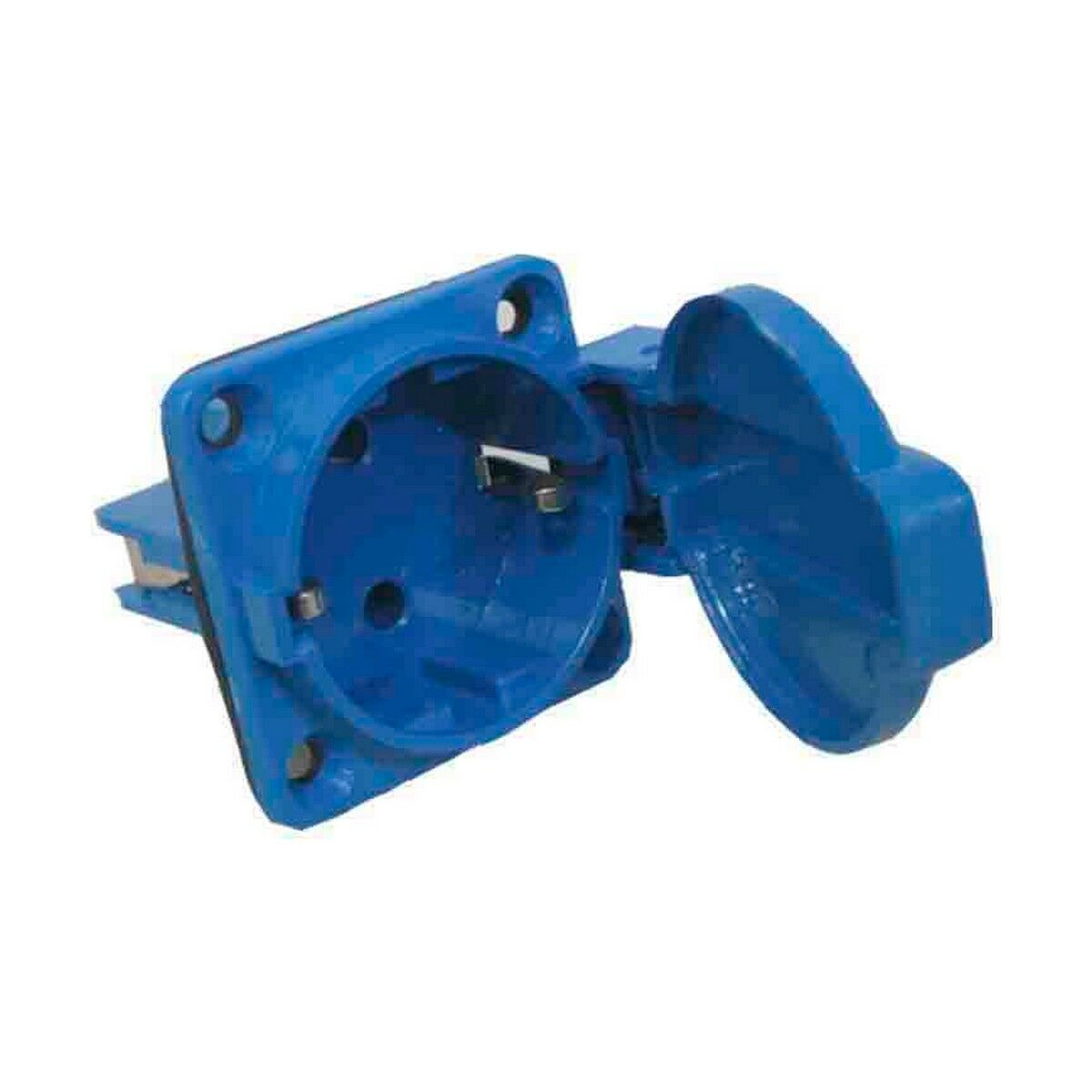 Plug-in base Solera 931131 Schuko With cover Blue 250 V 16 A built-in