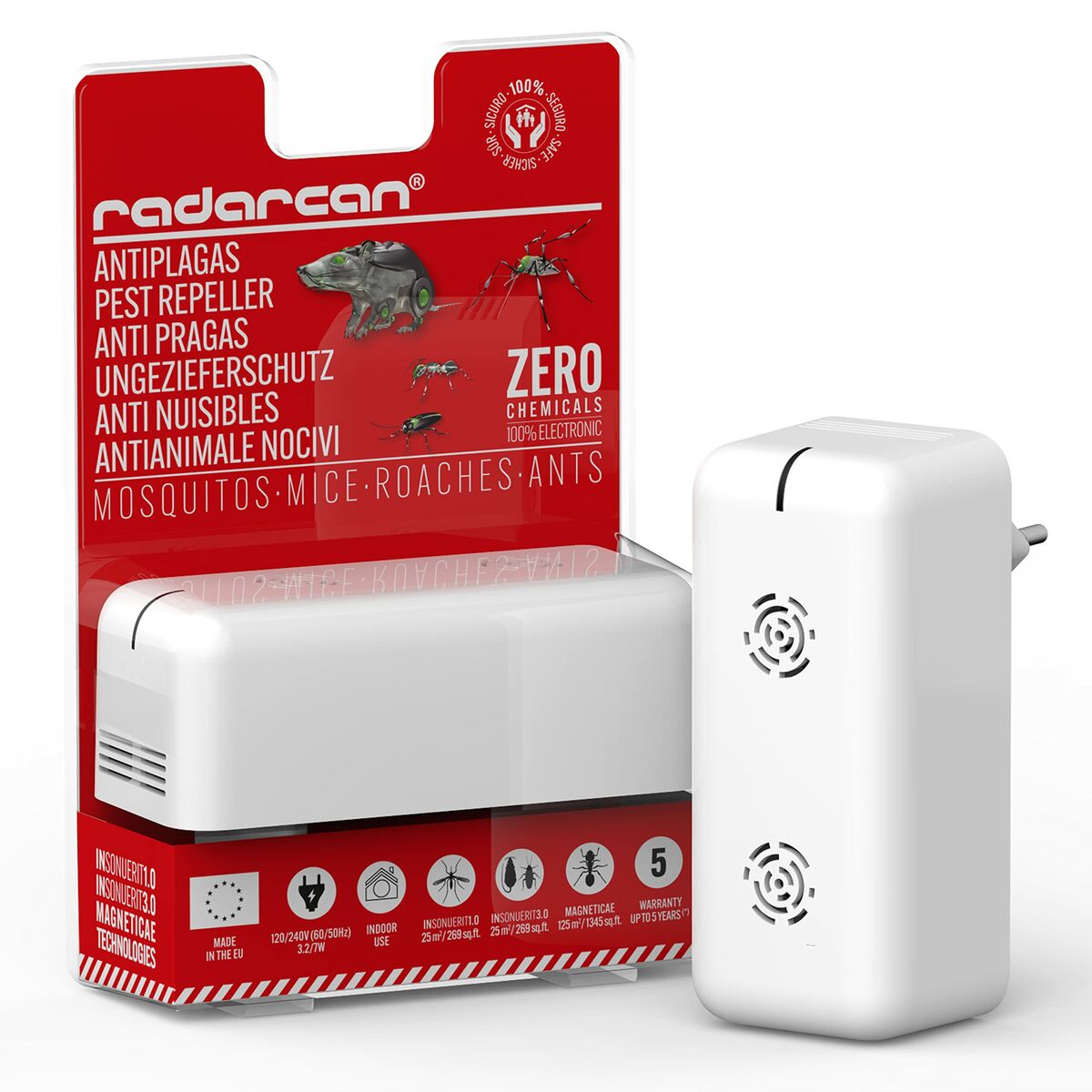 Борьба с насекомыми Radarcan 25 - 125 m² Белый Ультразвуковой-2