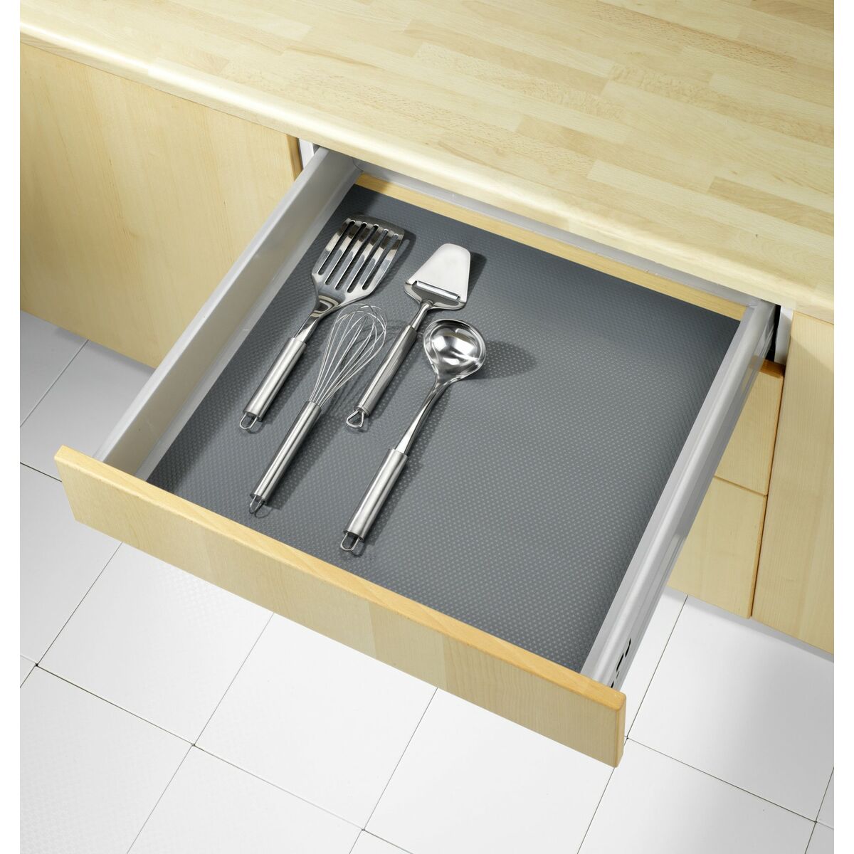 Tapete múltiplo Wenko 47040100 Caixas Cinza (50 x 150 cm)-2