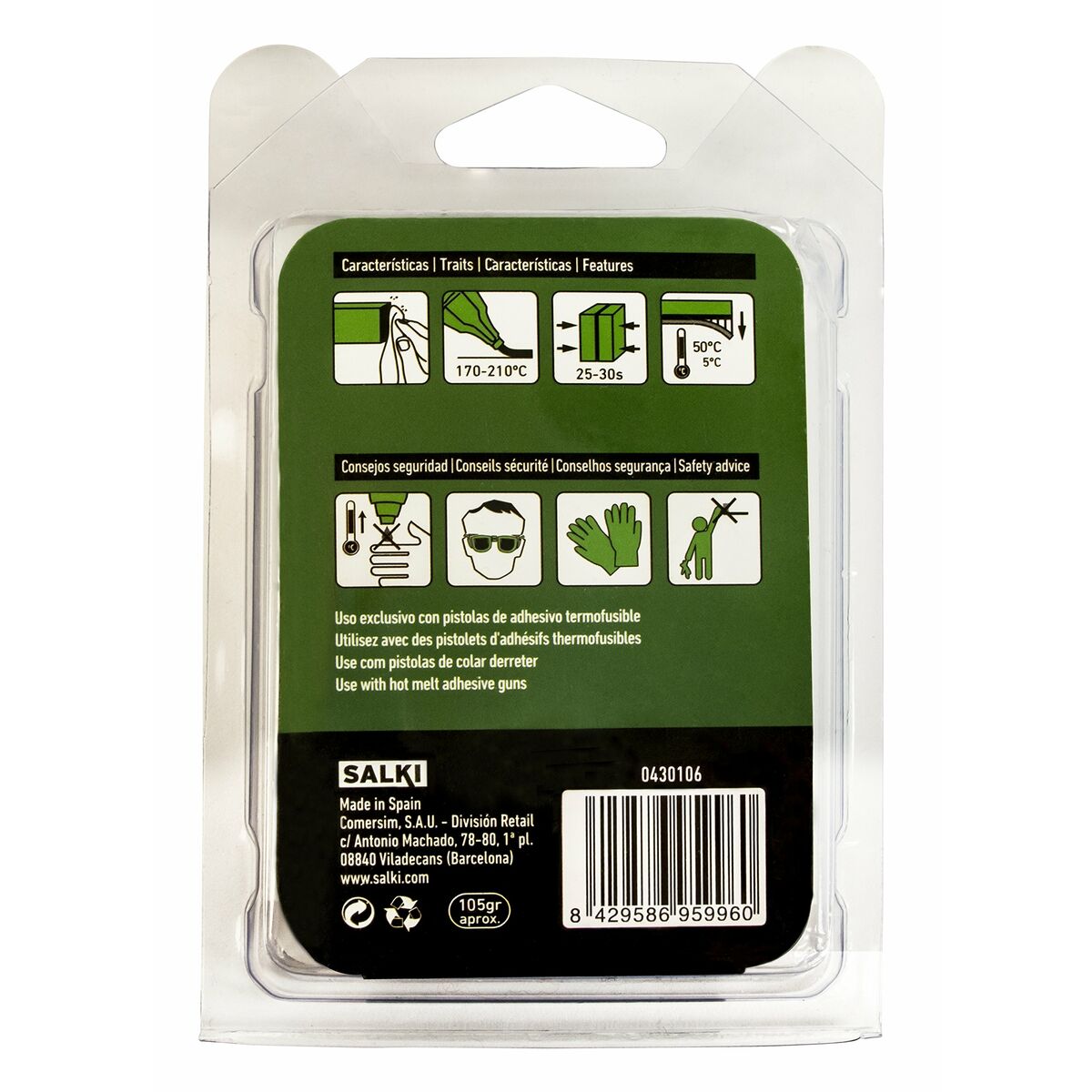 Hot glue tiles Salki 430106 Multi-coloured Fluoride Decor Ø 8 x 95 mm 105 g (22 pieces)-4