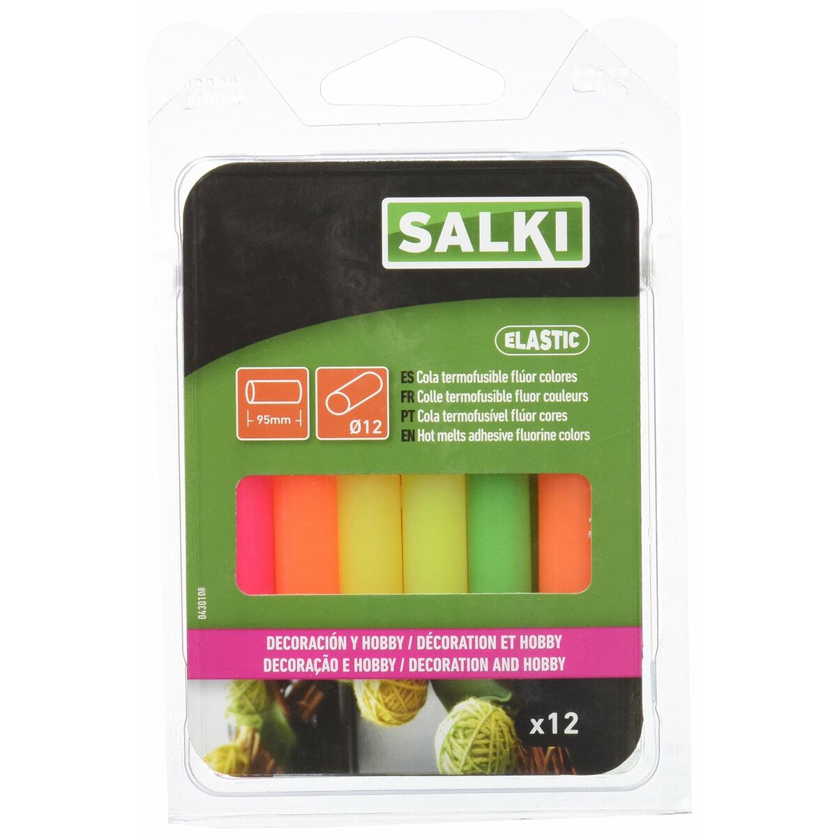 Плитки горячего клея Salki 430108 Разноцветный Декор Фтор Ø 12 x 95 mm 125 g (12 штук)-2