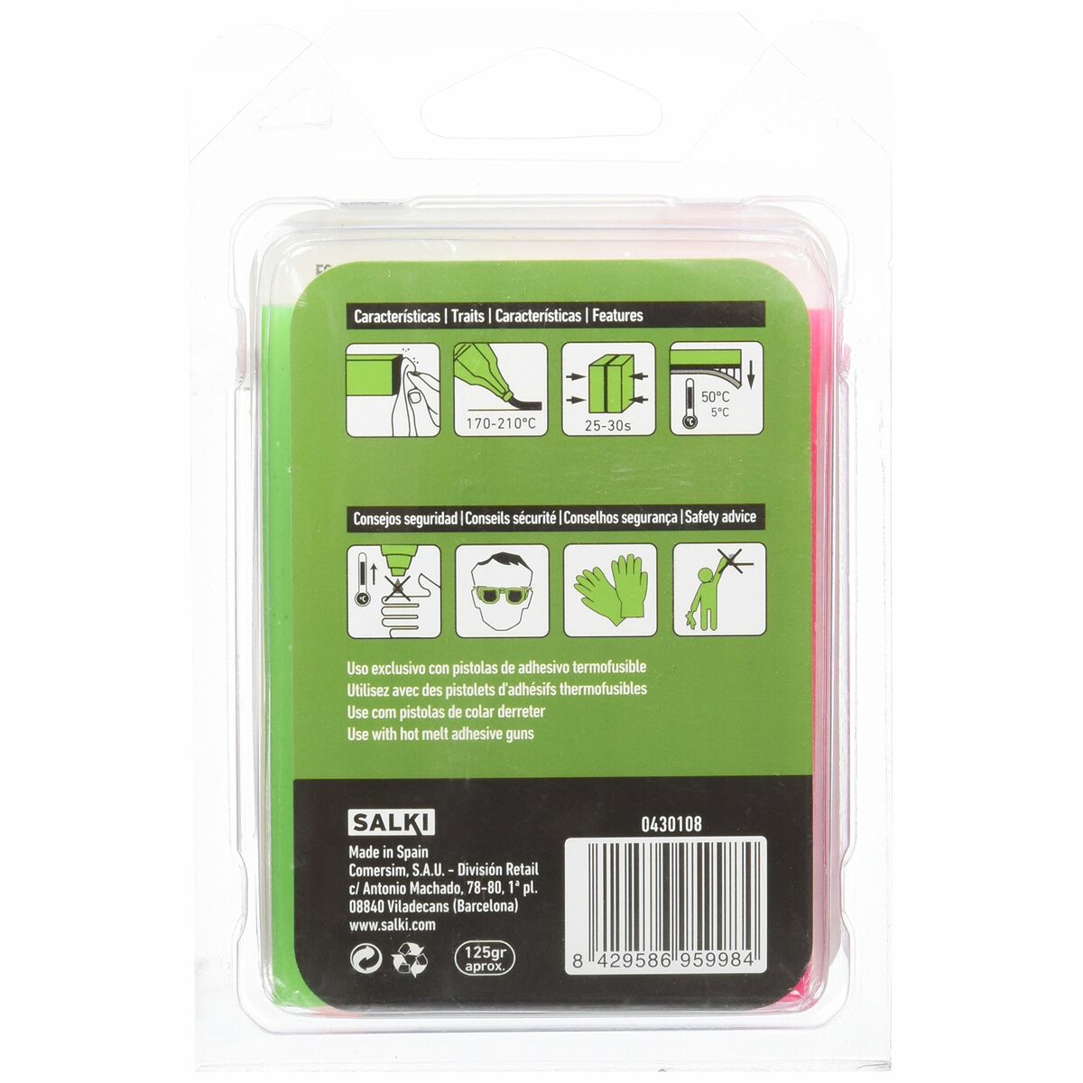 Плитки горячего клея Salki 430108 Разноцветный Декор Фтор Ø 12 x 95 mm 125 g (12 штук)-3