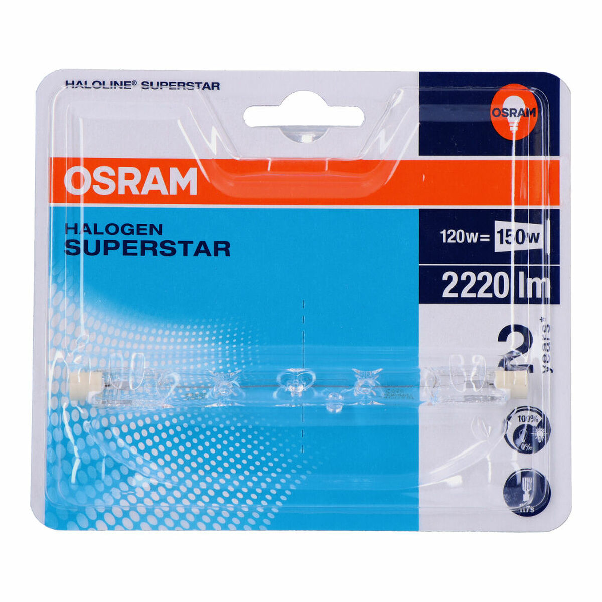 Галогенная лампа Osram Plusline ES Small 120 W Линейный E27 R7s 2220 Lm (2900 K)-3